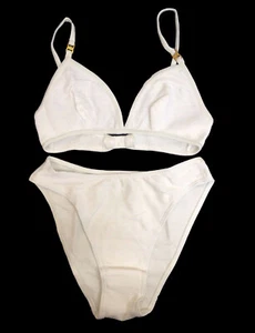 2 PCs Bra & Underwear Set White Ladies Womens Swimwear Swimming Job Lot UK - Picture 1 of 8