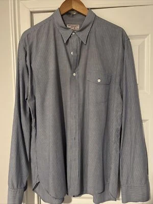 Camisa Wallace Barnes Para Hombres Grande Azul Algodón Vestido Abotonado Denim Cambray Adulto Foto 1 de 3