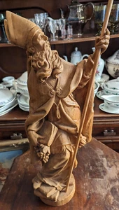 Antike Holz Skulptur Figur Heiliger URBAN Statue geschnitzt 90cm 5,1 kg CHIEMGAU - Bild 1 von 14