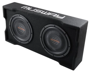 Musway MF210Q-2 2x10" 2x25cm Subwoofer Bass klein flach Kofferraum Seitenteil - Bild 1 von 3