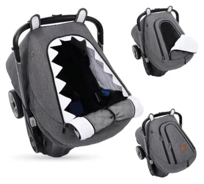 Cubierta de asiento de coche de invierno para bebé asiento de coche infantil, polar, acogedor, espacioso, cálido, impermeable Foto 1 de 4