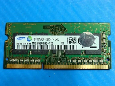 Toshiba C55t-C5300 Samsung 2GB SO-DIMM Memory RAM PC3L-12800S M471B5674QH0-YK0 - Image 1 of 2