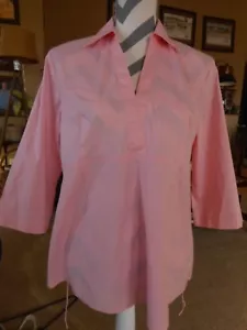 Medium Career Pink Duo Maternity Top Collar womans Blouse 3/4 sleeve - Picture 1 of 8