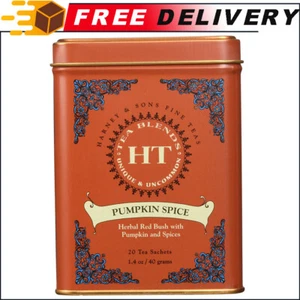 Harney & Sons Pumpkin Spice Rooibos Tea Herbal Red Bush, 20 ct Sachet Tin - Picture 1 of 7