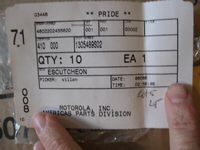 OEM LOT of 5 Motorola Radio 2 CH Seal Cover Top Label Radius P10 P50 1305489s02 - Image 1 of 2