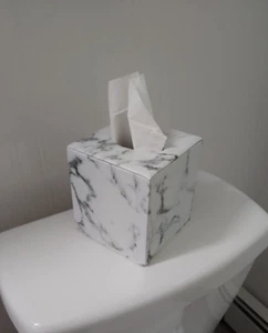 Tissue Box Cover,Tissue Box Cover Square,Marble Stripes, Tissue Box Holder new - Picture 1 of 8