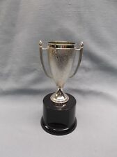 silver plastic CUP trophy award round black base 7" size