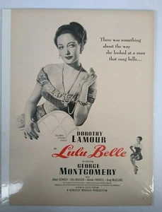 Lulu Belle Dorothy Lamour Photo 1940s Vtg Movie Promo Print Ad - Picture 1 of 1