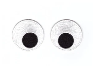 Googly Eyes Fun Decorative Kids Patch (2 patch set) Iron on - Picture 1 of 1