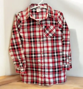 Carters Girls Sz 5 WESTERN SHIRT w BELT LOOPS Red Black Silver - Picture 1 of 7