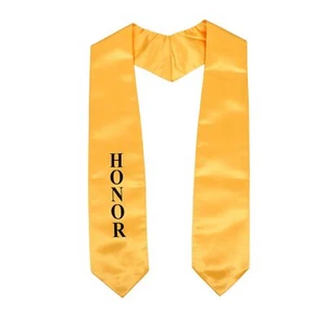 Unisex Adult Graduation Honor Stole Classic End 60" Long Gold - Picture 1 of 4