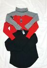 3 A.N.A Red,black ,gray Sweater Hi-low Hem Side Slits Size XS,S NWT