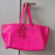 Vivienne Westwood Women's Tote Bag Handbag Shocking Pink Leather Croc Embossed