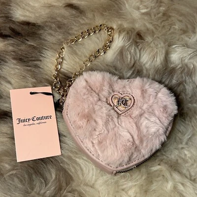 NWT Juicy Couture Get Cozy Heart Zip Wristlet - Dusty Blush - Image 1 of 4