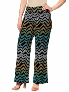 MELISSA MCCARTHY SEVEN7 Größe L Hose mit weitem Bein AFRICAN CHEVRON - Bild 1 von 2