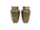 Chinese Brass Engraved Dragon Vases (Pair)
