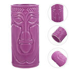 Portable Vintage Hawaiian Ceramic Water Mug - Purple