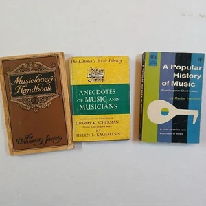 3 Vintage Books On Music - Musiclovers Handbook, History of, and Anecdotes of - Picture 1 of 18