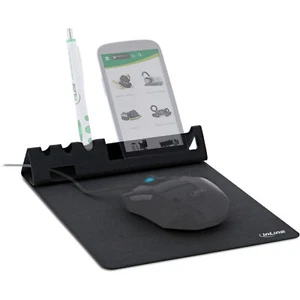 Alfombrilla de ratón multifunción soporte para smartphone soporte para bolígrafo plegable móvil negro plano - Imagen 1 de 5