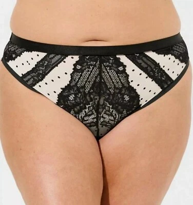 Tanga Panty Torrid Sexy Retro Cinta Encaje tiro medio malla espalda talla grande 3X, 22/24 Foto 1 de 4