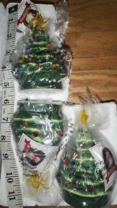 Mr Christmas Nostalgic Tree Ornaments Green Lights Set of 5 w/ Gift Bags - Picture 1 of 9