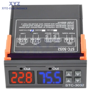 STC-3032 Digital Temperature and Humidity Controller DC12/24V AC 110-220V - Image 1 of 4