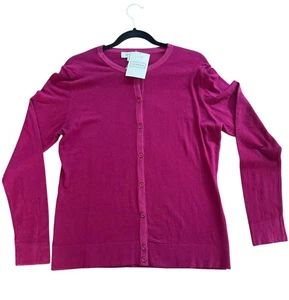 Merona Womens XL Button-Front Purple Cardigan Sweater NWT Berry Long Sleeve - Picture 1 of 5