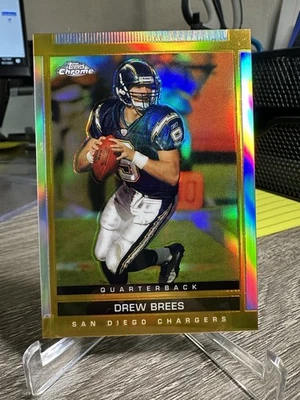 2003 Topps Chrome DREW BREES Draft Picks & Prospects Gold Refractor Saints #82 - Image 1 of 3