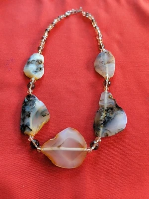 Collar de ágata.  5 ágatas.  9". Hermoso. Estate. Foto 1 de 4