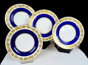 Wedgwood Porcelain Whitehall Mazarine Blue 4 Pc 6" Bread And Butter Plates 1957- - Picture 1 of 7