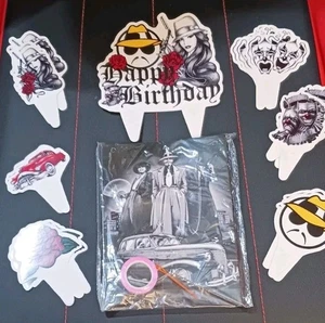 Chicano Homie Lowrider Geburtstagsbanner, Tortenaufleger & Cupcake-Picks - Party Set - Bild 1 von 5
