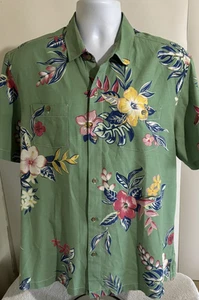 Tommy Bahama Shirt Mens Large Floral Hawaiian Island Modern Fit Silk Casual - Picture 1 of 13