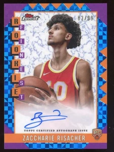 Zaccharie Risacher 2024-25 Topps Finest Auto Rookie #RFA-ZR Serial #d 83/99 - Picture 1 of 2