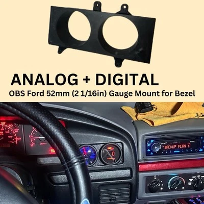 Suporte de medidor OBS Ford analógico + digital (92-96 F-150, F-250, F-350, Bronco) - Imagem 1 de 4