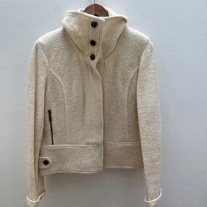 CLOTHES by Revue Damen Jacke 2 Reißverschluss Seitentaschen elfenbein 100% Wolle Größe L - Bild 1 von 12