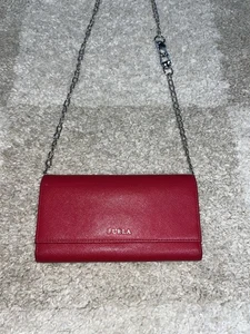 Furla Saffiano Leder Babylon lange Geldbörse an einer Kette EUC - Bild 1 von 12