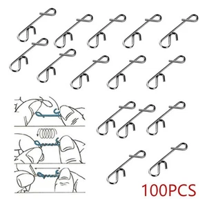 100pcs Fishing Swivel Snap Snap Stainless Steel Fast Knotless Practical New - Bild 1 von 21
