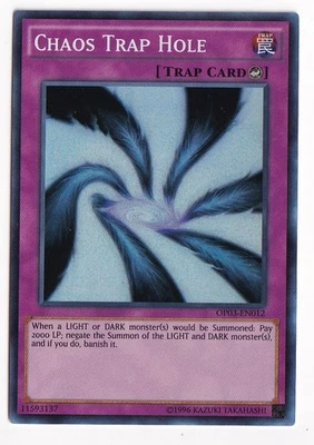 Yu-Gi-Oh! Chaos Trap Hole OP03-EN012 Unlimited Super Rare LP - Image 1 of 2