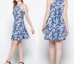 Vestido Stitch Fix Fortune + Ivy para mujer talla 2X azul floral correa de espagueti estilo - Imagen 1 de 8