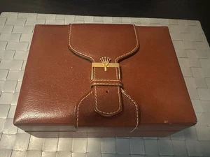 Rolex President Brown Leather Watch Box Montres Rolex 71.00.01 - Picture 1 of 4
