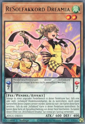 YuGiOh ReSolfakkord Dreamia ANGU-DE015 Rare Neu 1st - Bild 1 von 2