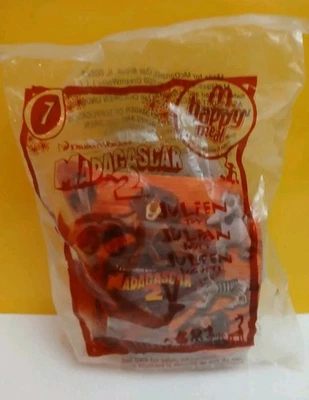 Vintage New Bag 2008 Dreamworks McDonald's HAPPY MEAL Madagascar 2 #7Toy JULIEN  - Image 1 of 2