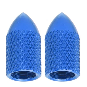 Blue 2pcs Schrader Valve Caps Aluminium Alloy Schrader Cycling Valve Dust C GDM - Picture 1 of 12