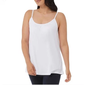 32 Grad Damen bügelloser integrierter BH Stretch Relaxed Fit Camisole Gr. XL weiß - Bild 1 von 8