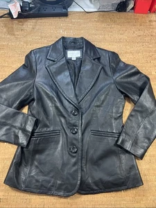 Giacca donna Worthington taglia Petite Small vera pelle di agnello nera - Foto 1 di 17