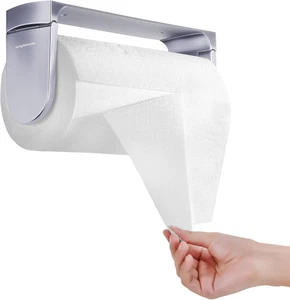ONE HAND TEAR Paper Towel Holder under Cabinet Adhesive or Drilling Installation - Picture 1 of 9