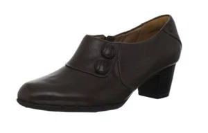 Nuovo Clarks donna décolleté in pelle senza tempo destrutturato marrone scuro 9,5M - Foto 1 di 7
