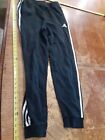Adidas Pants Youth Extra Large XL 18 20 Black White Striped Jogger Sweatpant #II