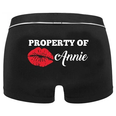 PRINT MANIACS Personalised Valentine's Day Boxer Gift Men Him Funny Shorts Trunks Property Of