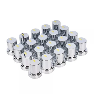 Chrome 20PCS X 33mm Safety Arrow Chrome ABS Wheel Nut Covers Caps FOR Trucks Bus - Picture 1 of 10